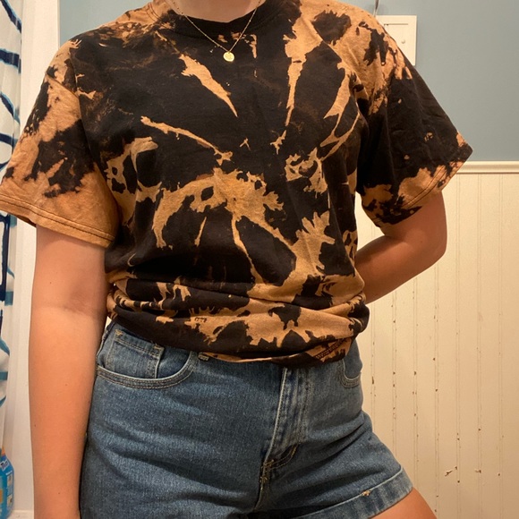 Brandy Melville Tops - Black bleach-dyed tee!